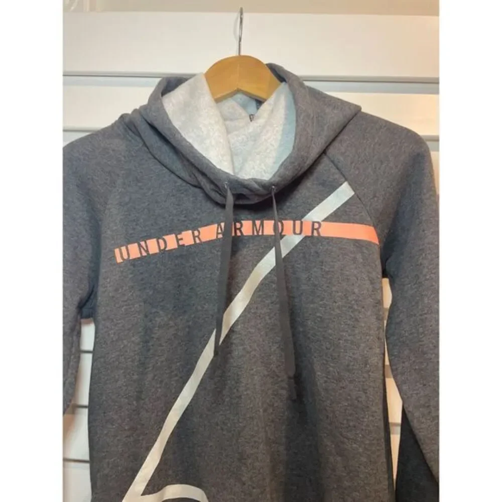 Under‎ Armour Hoodie Pullover Athleisure Activewear Gray Peach White Size XS